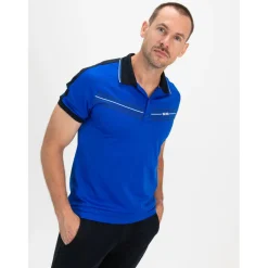 Sjeng Sports  Celio tennispolo heren blue neon< Tenniskleding