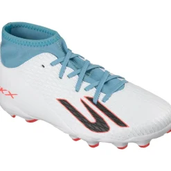 Voetbalschoenen-Skechers SKX_2 High MG voetbalschoenen junior white turquoise pink