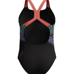 Badpakken-Speedo Placement Powerback badpak junior black orange