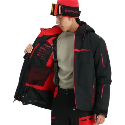 Ski Jassen|Wintersport-Spyder Titan winterjas heren black volcano