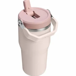 Drinkflessen-Stanley PMI  Iceflow Flip Straw Tumbler thermosbeker 590 ml rose quartz