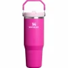 Drinkflessen-Stanley PMI  Iceflow Flip Straw Tumbler thermosbeker 890 ml violet blossom