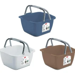 Stefanplast Vierkante afwasteil met hengsels 18,5 liter assorti< Emmers & Bakken