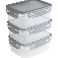Sunware Club Cuisine vershouddoos 1,2 liter transparant  grijs 3-pack< Vershouddozen