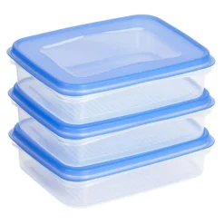 Sunware Club Cuisine vershouddoos 700 ml transparant blauw 3-pack< Vershouddozen