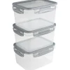 Sunware Club Cuisine vershouddoos 1,5 liter transparant  grijs 3-pack< Vershouddozen