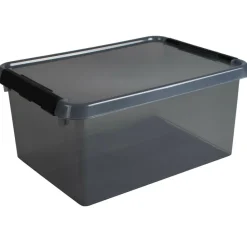 Opbergboxen & Kratten-Sunware Comfort Line opbergbox 15 liter transparant grijs  zwart