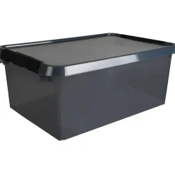 Sunware Comfort line opbergbox 45 liter transparant grijs  zwart< Opbergboxen & Kratten