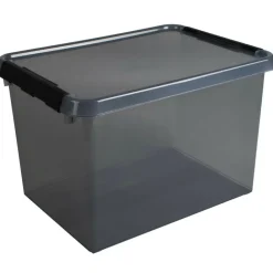 Opbergboxen & Kratten-Sunware Comfort Line opbergbox 22 liter transparant grijs  zwart