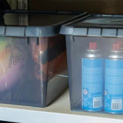 Opbergboxen & Kratten-Sunware Comfort Line opbergbox 22 liter transparant grijs  zwart