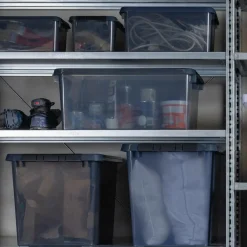 Opbergboxen & Kratten-Sunware Comfort Line opbergbox 22 liter transparant grijs  zwart