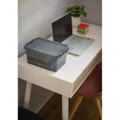 Sunware Comfort Line opbergbox 6 liter transparant  grijs zwart< Opbergboxen & Kratten