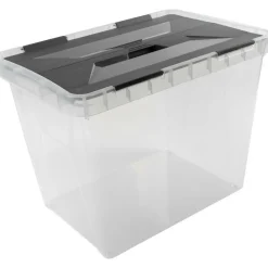 Sunware Onyx opbergbox 25 liter transparant antraciet< Opbergboxen & Kratten