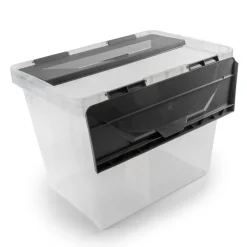 Sunware Onyx opbergbox 25 liter transparant antraciet< Opbergboxen & Kratten