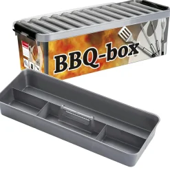 Sunware Q-Line BBQ-opbergbox 9,5L transparant metaal< Opbergboxen & Kratten