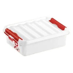 Opbergboxen & Kratten-Sunware Q-Line First Aid opbergbox 1 liter wit rood