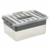 Opbergboxen & Kratten-Sunware Q-Line Multi opbergbox 15 liter transparant metaal
