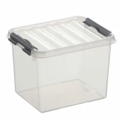 Opbergboxen & Kratten-Sunware Q-Line opbergbox 3 liter transparant metaal