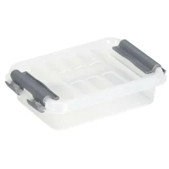 Sunware Q-Line opbergbox 0,2 liter transparant metallic< Opbergboxen & Kratten
