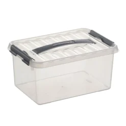 Opbergboxen & Kratten-Sunware Q-Line opbergbox 6 liter transparant metaal