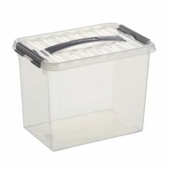 Sunware Q-Line opbergbox 9 liter transparant metaal< Opbergboxen & Kratten