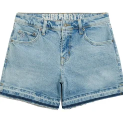 Broeken-Superdry Cut Off short dames azure pale blue