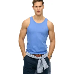 Superdry Essential tanktop heren chambray blue< Shirts, Polo's & Blouses