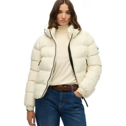 Jassen-Superdry Puffer winterjas dames off white