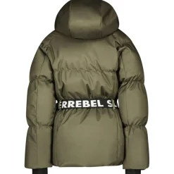 SuperRebel PUFF winterjas junior army green< Ski Jassen|Wintersport