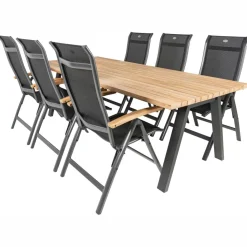Tuinsets-TASTE by 4 Seasons  Ambassador 240 x 100 cm Alice 6 tuinset teak