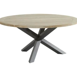 Tuintafels-TASTE by 4 Seasons  Louvre tuintafel ø 160 antraciet teak