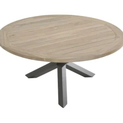 Tuintafels-TASTE by 4 Seasons  Louvre tuintafel ø 160 antraciet teak