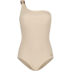 Badpakken-Ten Cate Beach  One Shoulder badpak dames off white relief