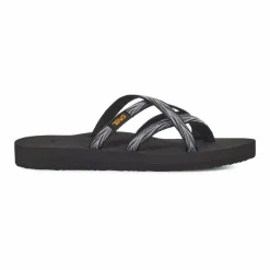 Slippers-Teva Olowahu slippers dames palms zwart wit