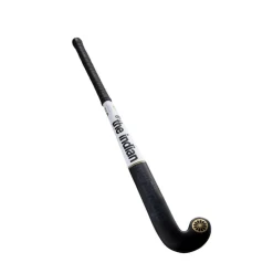 The Indian Maharadja  Gold Pro Mid Bow zaalhockeystick junior black white gold foil< Hockeystick