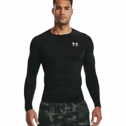 Sportshirt-Under Armour  HeatGear LS shirt heren black white