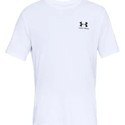 Under Armour  Left Chest Logo shirt heren white black< Sportshirt
