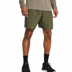 Sportbroek-Under Armour  Tech Woven Wordmark short heren marine OD green black
