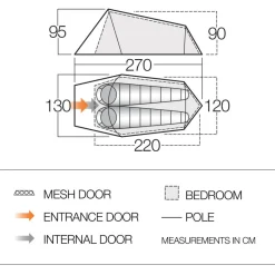 Vango Soul 200 lichtgewicht tunneltent deep blue< 2-Persoons Tent|Tunneltenten