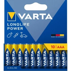 Accu's & Batterijen-Varta Longlife Power Alkaline AAA batterij 10-pack blauw