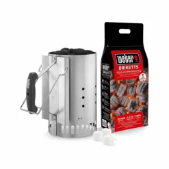 Aanmaken-Weber Rapidfire Set met brikettenstarter, briketten en aanmaakblokjes