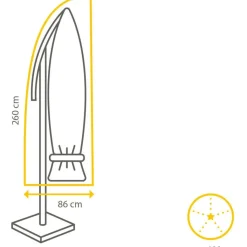 Winza Outdoor Covers  Premium parasolhoes 260 x 86 antraciet< Tuinmeubelhoezen