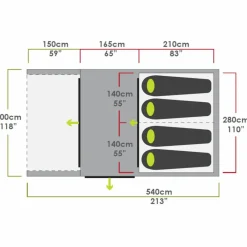 Zempire EVO TM V2 opblaasbare tent green< 4-Persoons Tent|Tunneltenten