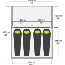 Zempire EVO TS V2 opblaasbare tent green< 4-Persoons Tent|Tunneltenten